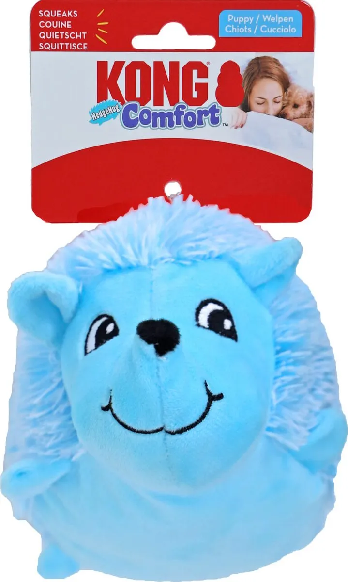 KONG Comfort Hegdehug Puppy Egel Medium - Blauw/Rozig