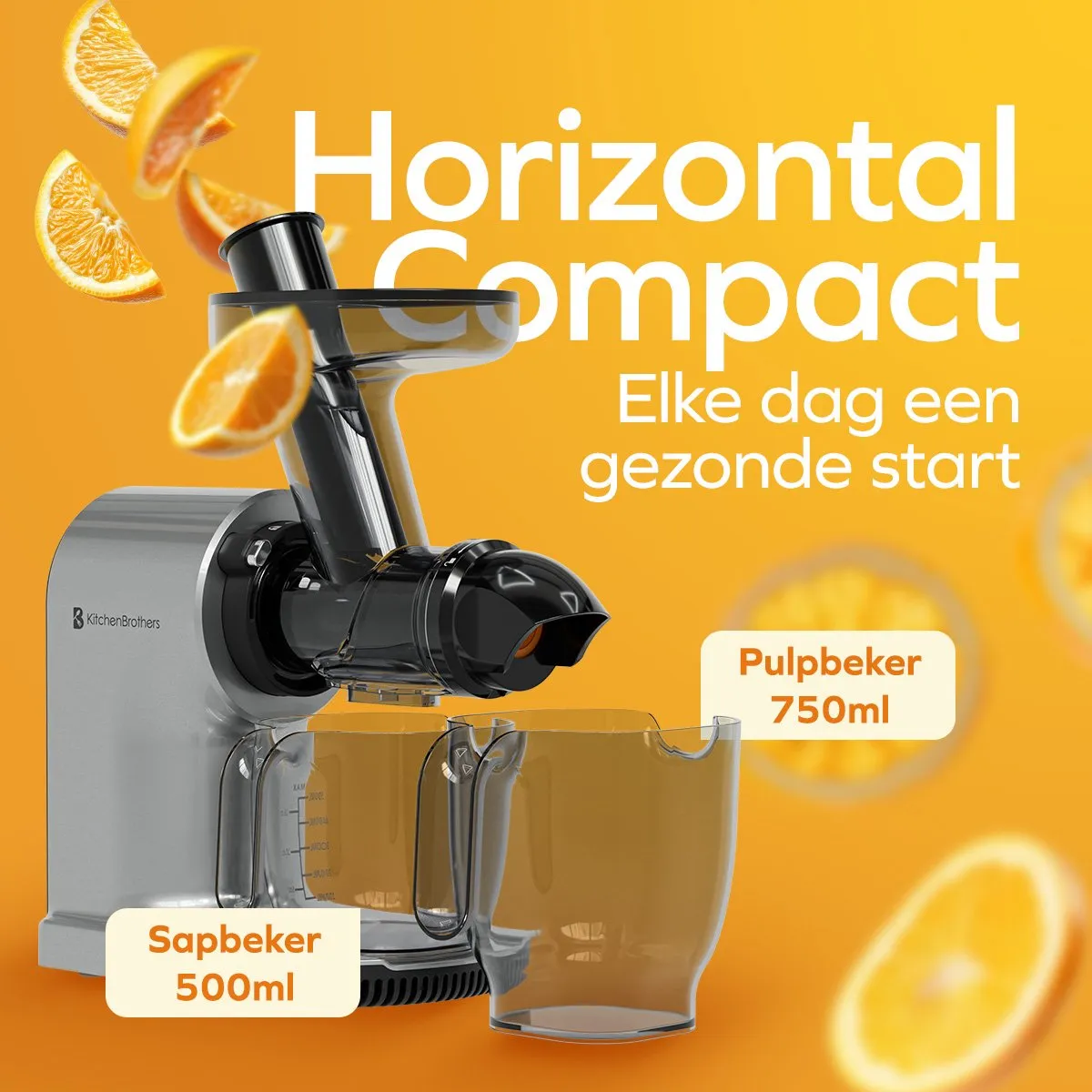 KitchenBrothers KB1004119 Slowjuicer - 150W - 500ml - Grijs