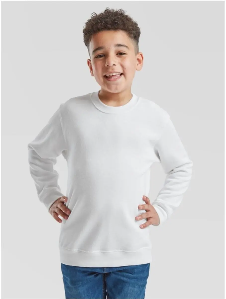 Fruit Of The Loom Klassiek set-⁠in sweat-weatshirt voor kinderen Blanco