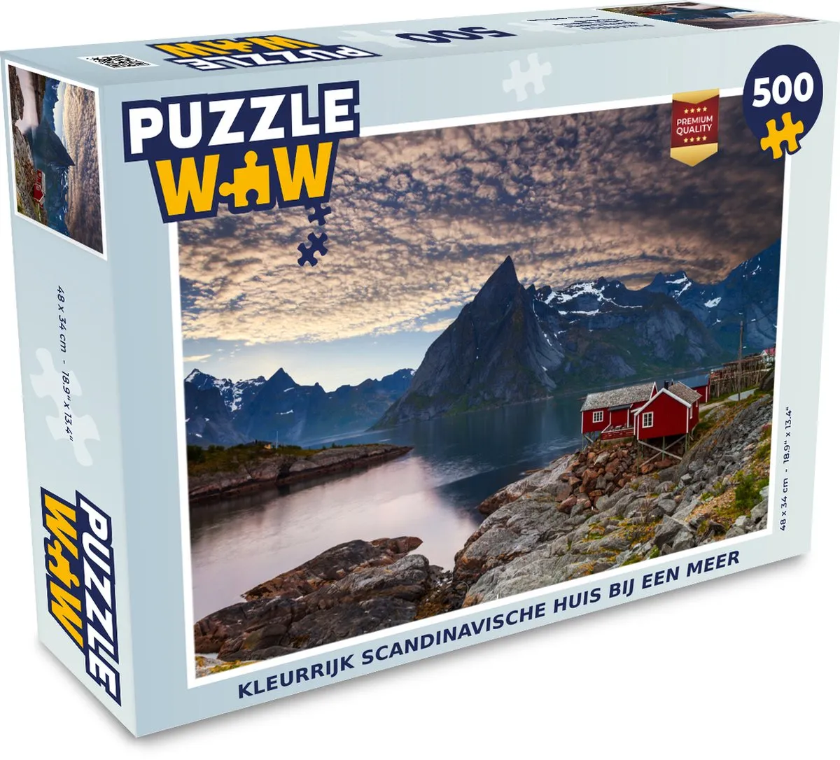 PuzzleWow Legpuzzel Kleurrijk Scandinavisch Huis 500 Stuks