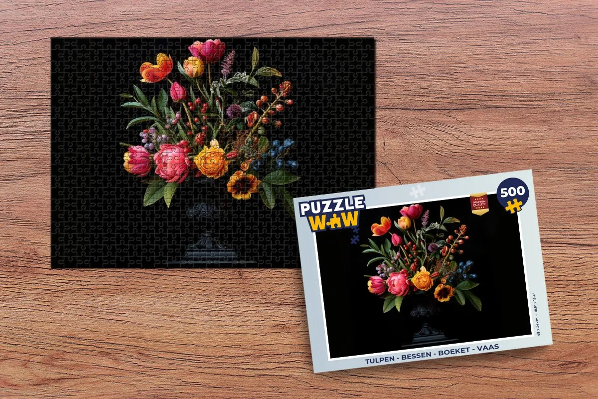 PuzzleWow Legpuzzel 500 Stuks - Tulpen & Boeket