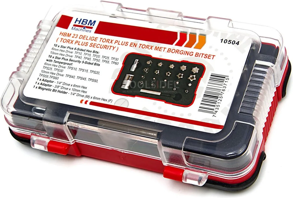 HBM 7780 Torx Plus & Torx Borging Bitset - 23-delig