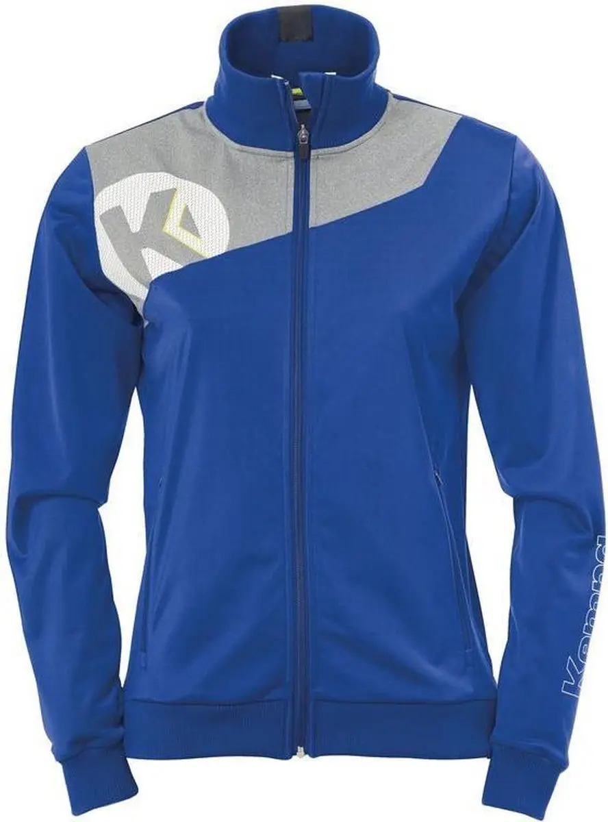 Kempa Core 2.0 Poly Jacket Dames Royal Blauw-Donker Grijs Melange Maat XL
