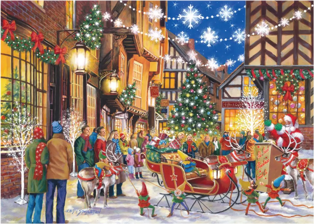 House of Puzzles kerst puzzel Santa Switch On 500 stukjes karton.