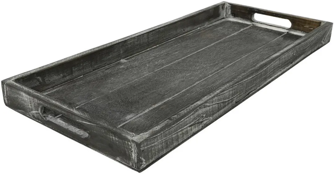 Countryfield dienblad houten serveertray grey-wash 21x48cm rechthoek.