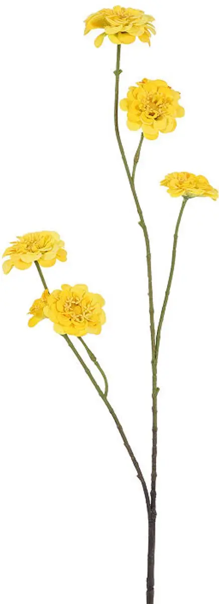 Countryfield kunstbloem decoratie Zinnia geel 88cm realistisch.