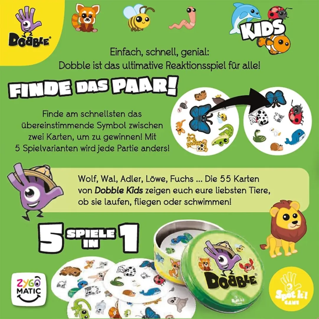 Asmodee Dobble Kids Kaartspel - 2-8 Spelers - afbeelding 3 van 6
