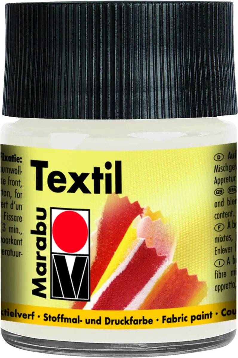 Marabu Textil 070 watergedragen verf Wit 50 ml Pot 1 stuk(s)