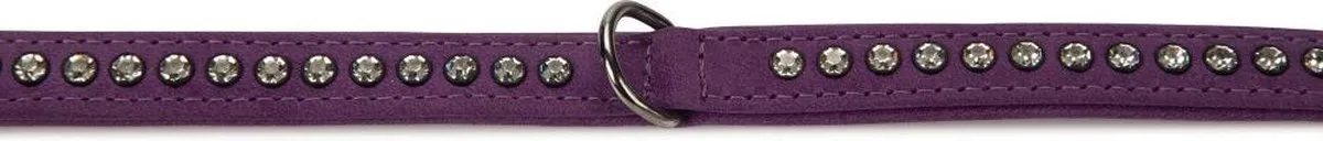 Beeztees Leren Halsband Buffalo Strass - Paars 40cm x 17mm