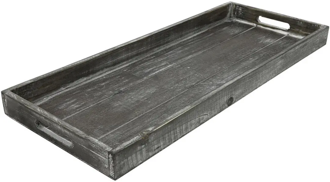 Countryfield dienblad hout grijs-wash 24x60cm rechthoekig decoratief.
