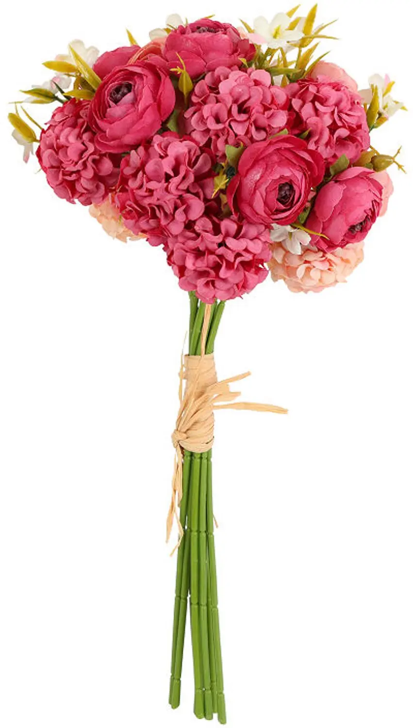 Countryfield kunstboeket bloemen fuchsia decoratie 32cm.