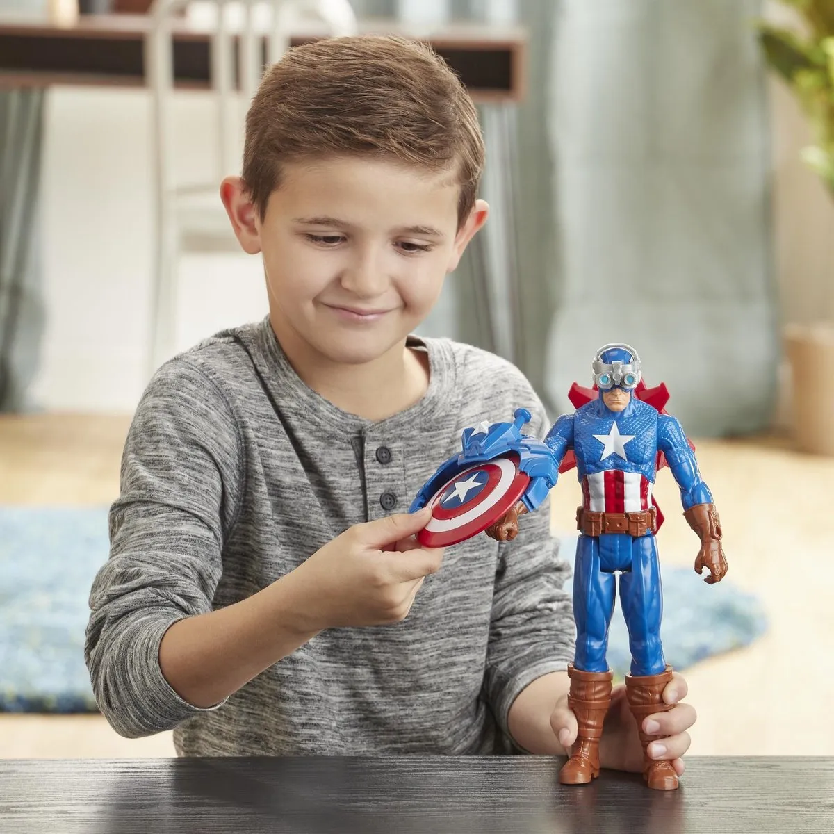 Marvel Avengers Titan Hero Captain America Blast Gear Speelfiguur 30cm E73745L0