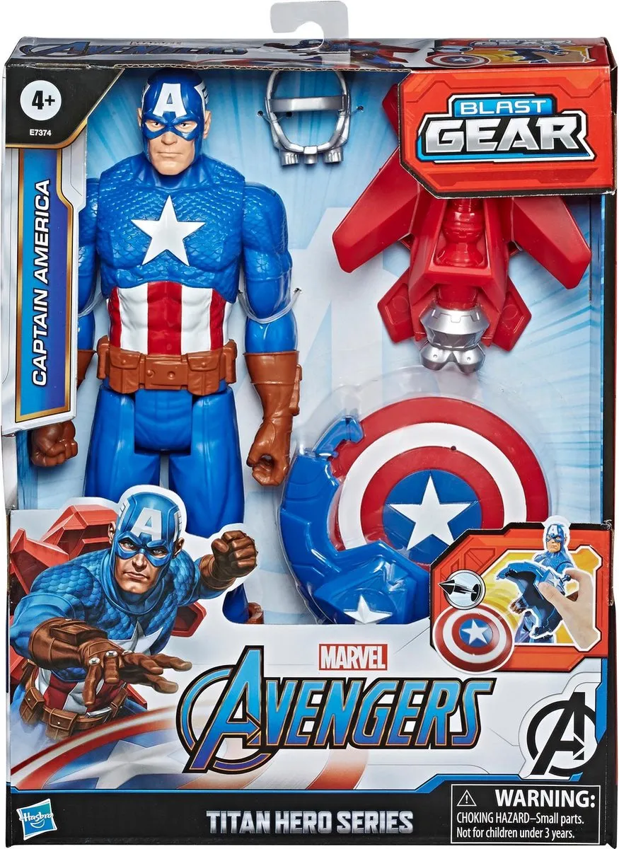 Marvel Avengers Titan Hero Captain America Blast Gear Speelfiguur 30cm E73745L0