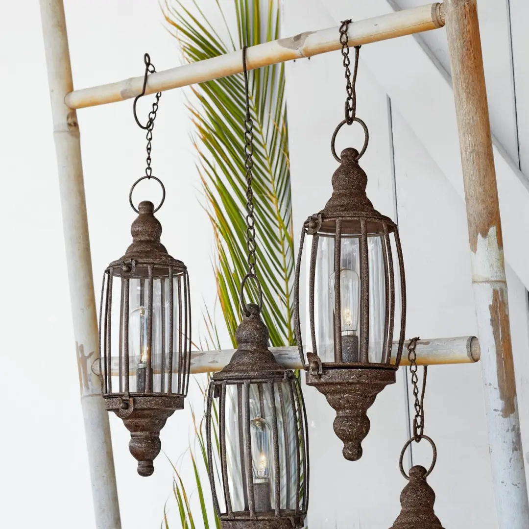Loberon Flavin Ledhanglantaarn - 2 Stuks Antiekbruin - afbeelding 3 van 6