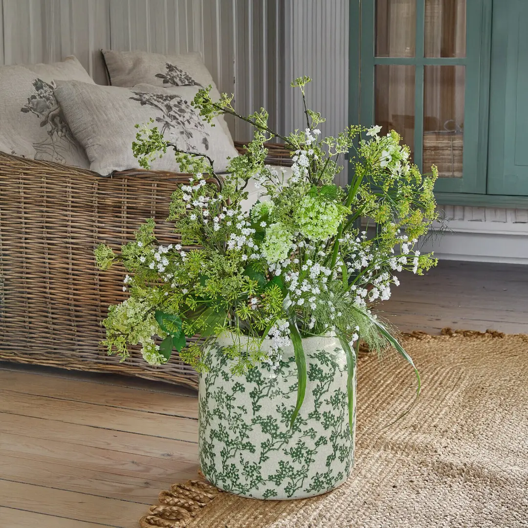 Loberon Sierboeket Lorraine Wit/groen - afbeelding 2 van 6