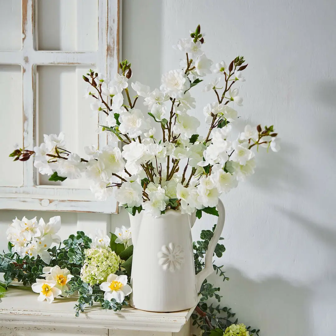 Loberon Decoratieve Bloemset Bellévaut 6 Stuks - Crème/Bruin - afbeelding 2 van 6