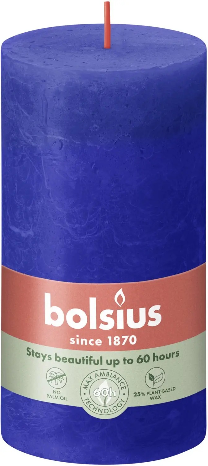 Bolsius Rustiek Stompkaars 130/68 Majorelle Blue