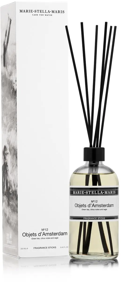 Marie-Stella-Maris Objets d'Amsterdam Geurstokjes 250ml - Zwart/Wit - afbeelding 2 van 4