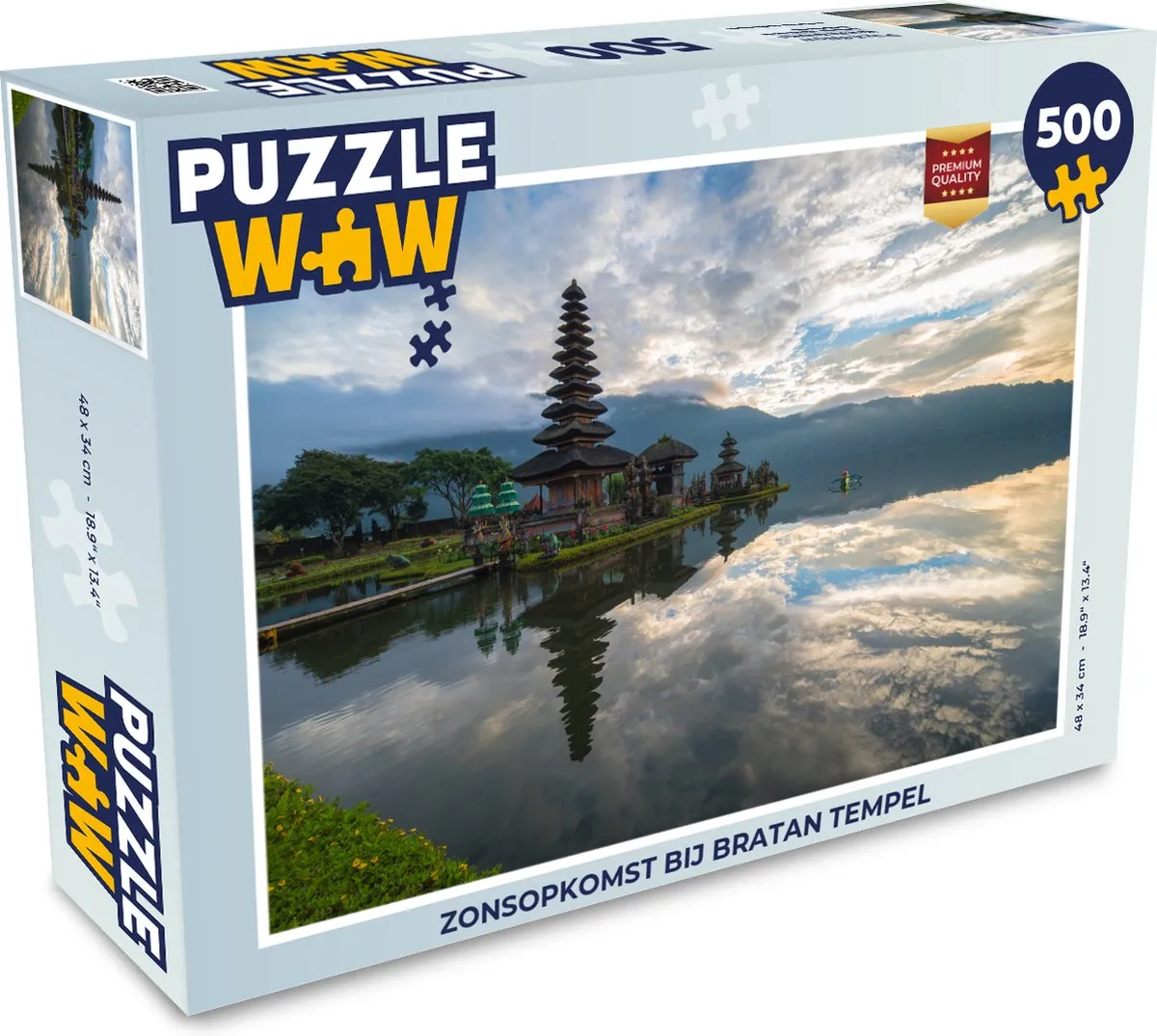 PuzzleWow Zonsopkomst bij Bratan Tempel Legpuzzel 500 Stuks