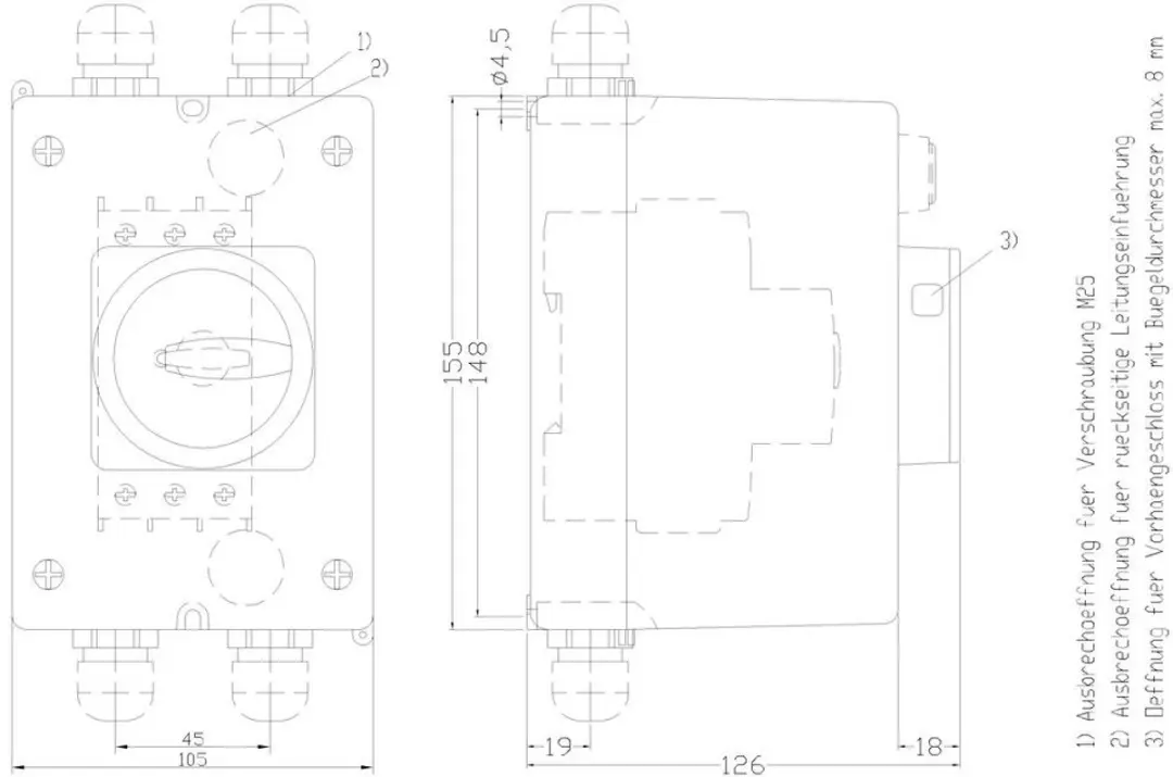 Siemens 3RV1923-1DA00 Opbouwbehuizing - 105x155x126mm - afbeelding 2 van 3
