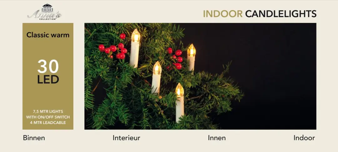 Anna's Collection Kerstverlichting 30 LED - 750cm Warm Wit - afbeelding 5 van 6
