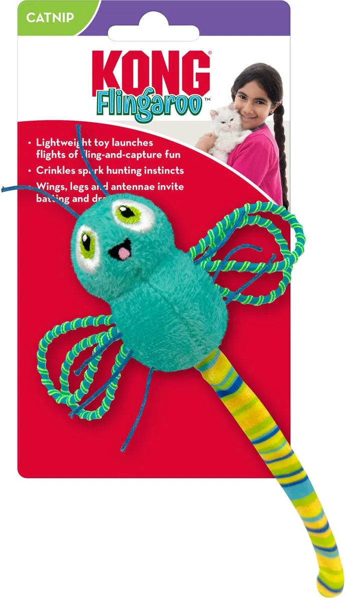 KONG Flingaroo Dragonfly Assorted Pluche Speelgoed - Meerkleurig - afbeelding 6 van 6