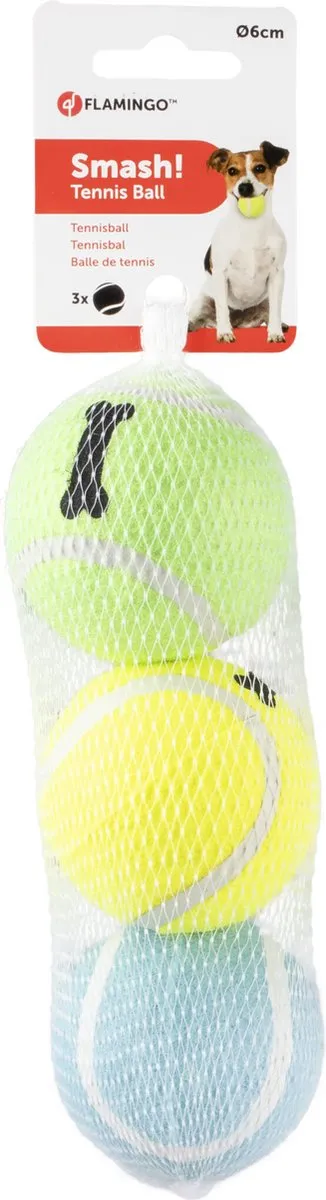 Flamingo Smash Tennisbal 3 Stuks - 6cm - Meerkleurig - afbeelding 3 van 3