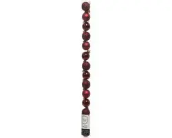 Decoris Mini Kerstballen 14 Stuks - 3cm - Donkerrood - afbeelding 2 van 6
