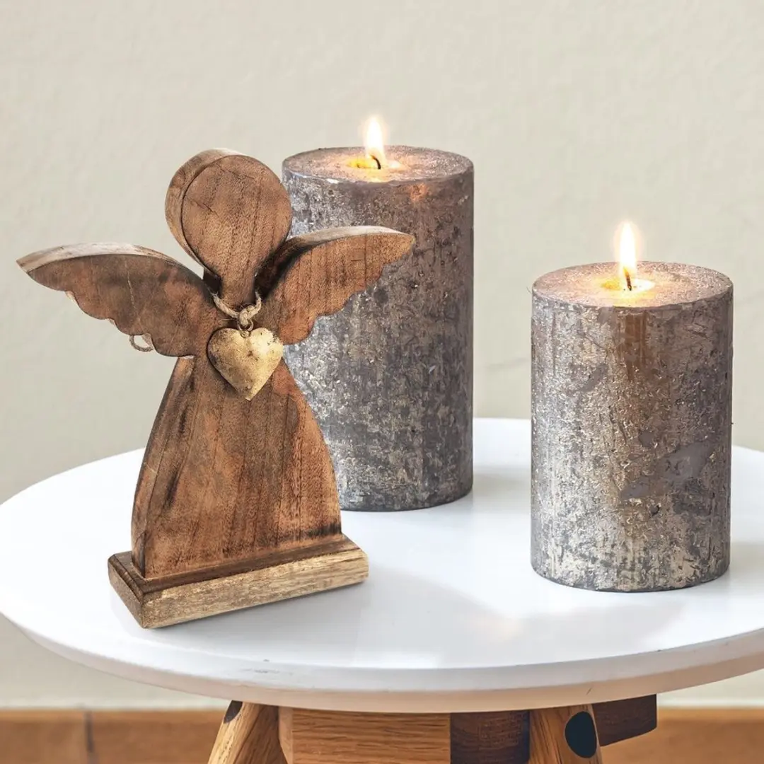 Orion Mango Houten Kerstengel 27x30cm - afbeelding 2 van 5