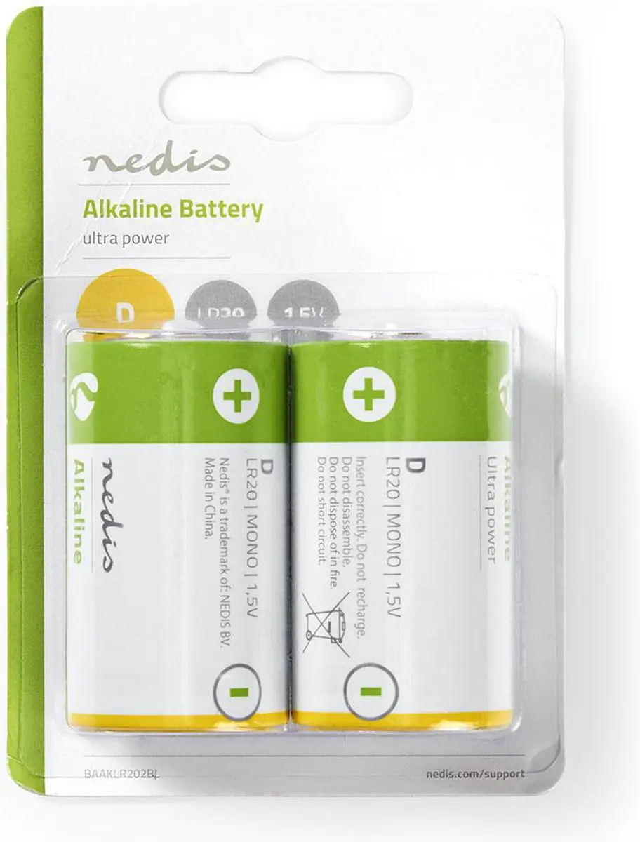 Nedis Alkaline-Batterij D