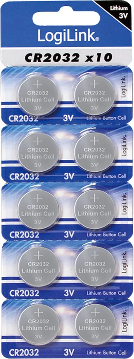 LogiLink CR2032B10 Knoopcelbatterij 10 Stuks - afbeelding 2 van 2