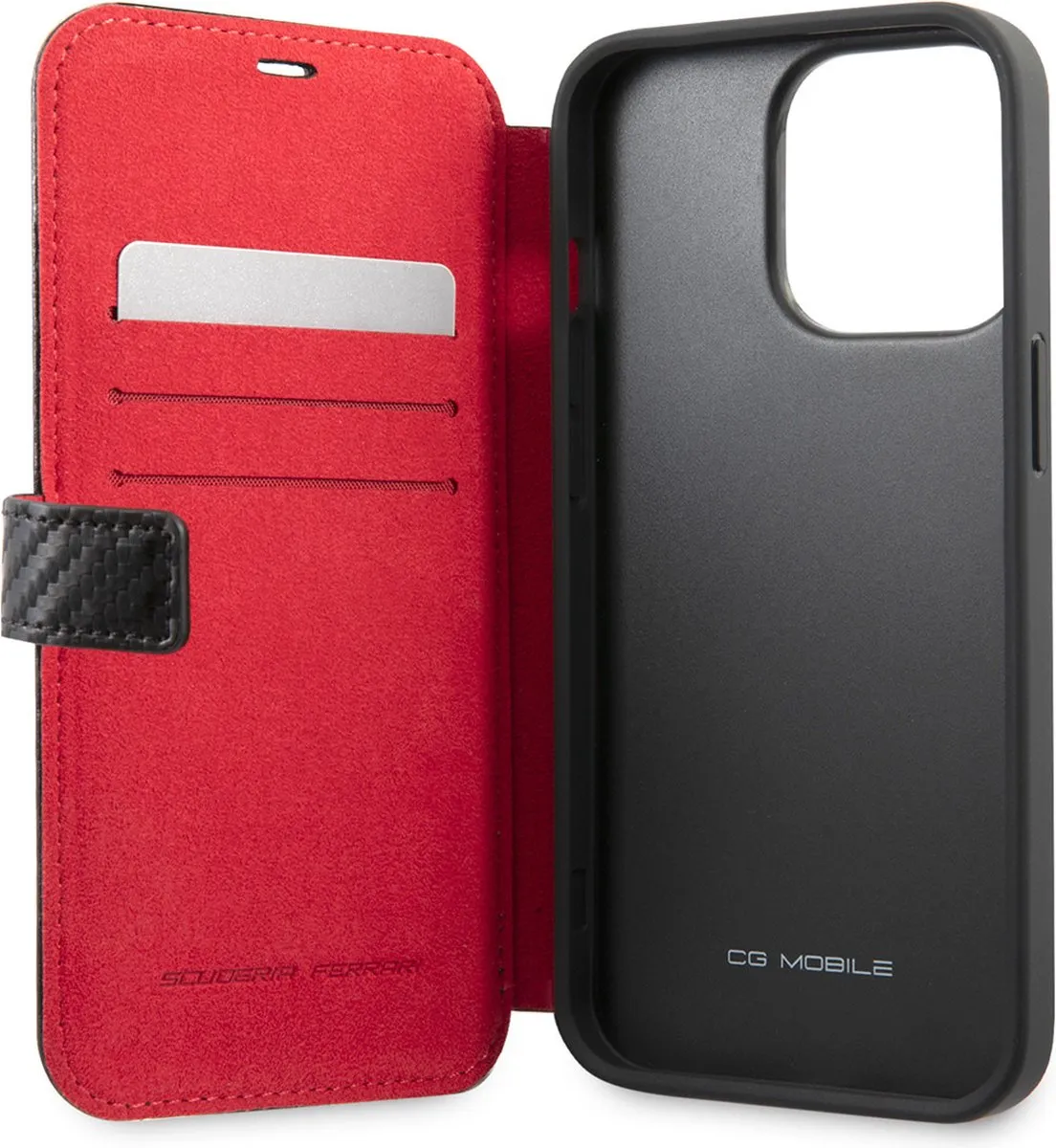Ferrari iPhone 13 Pro Hoesje - Effen Zwart - 3 Pasjes - MagSafe - afbeelding 6 van 6