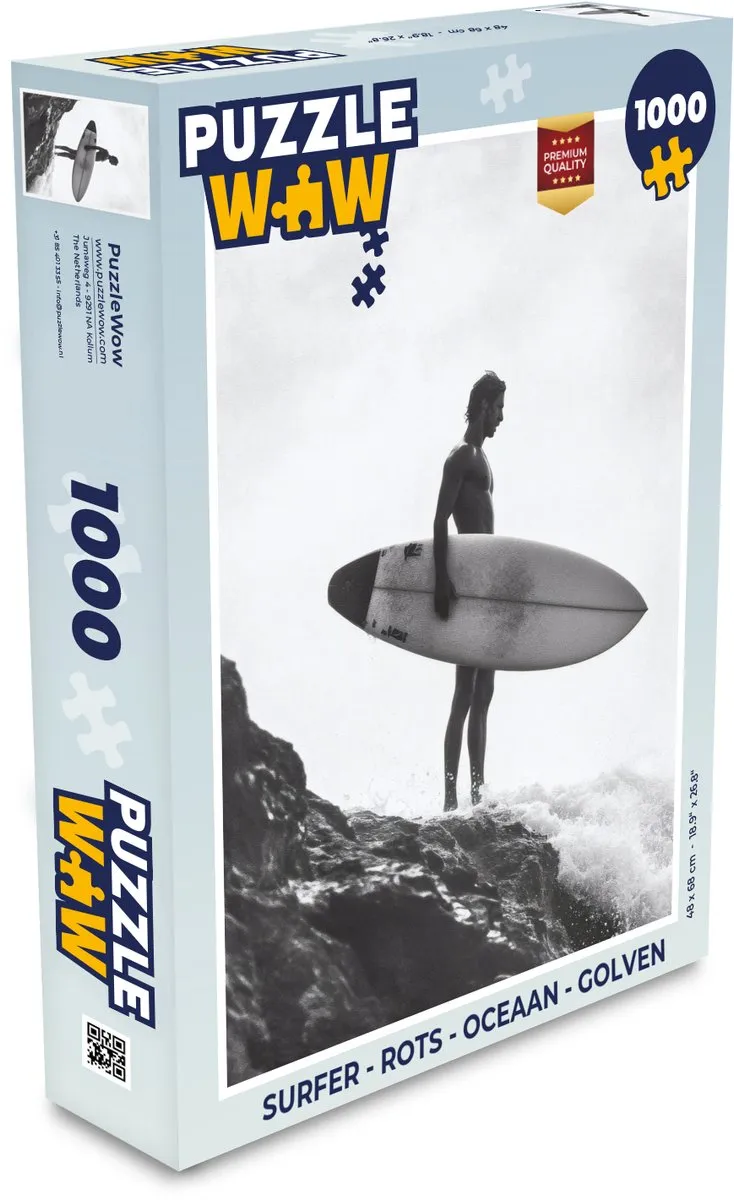 PuzzleWow Surfer Rots Oceaan Legpuzzel 1000 Stuks