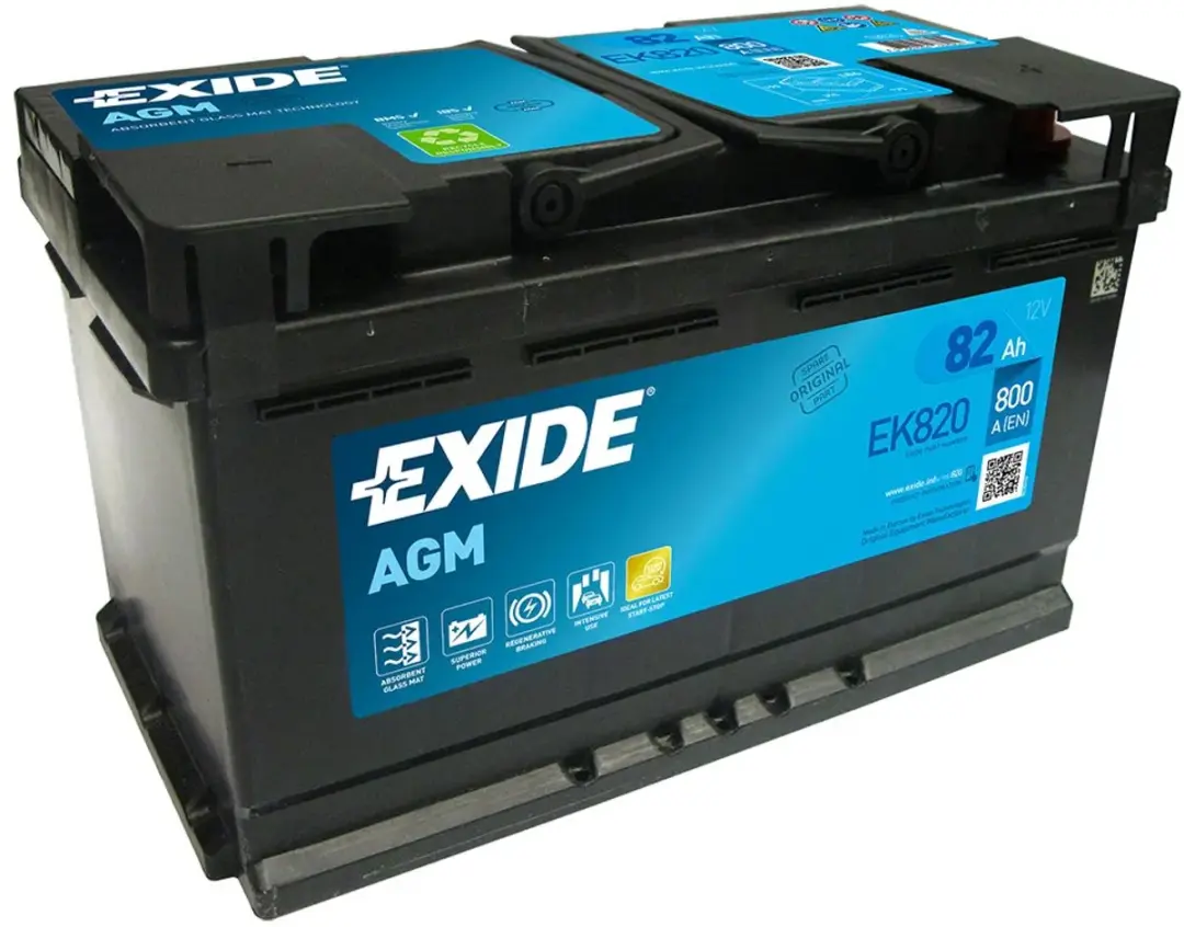 Exide Start-stop Agm Ek820 Agm-accu Transparant