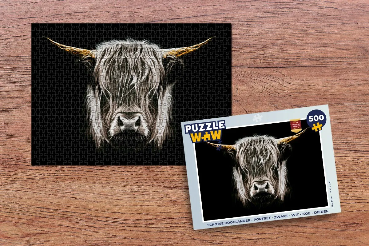 PuzzleWow Schotse Hooglander Legpuzzel 500 Stuks - Multicolor