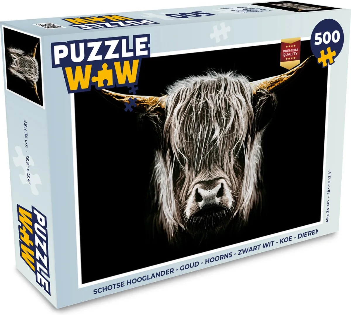 PuzzleWow Schotse Hooglander Legpuzzel 500 Stuks - Multicolor