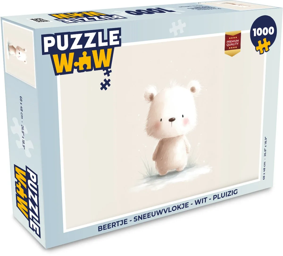 PuzzleWow Beertje Sneeuwvlok Legpuzzel 1000 Stuks