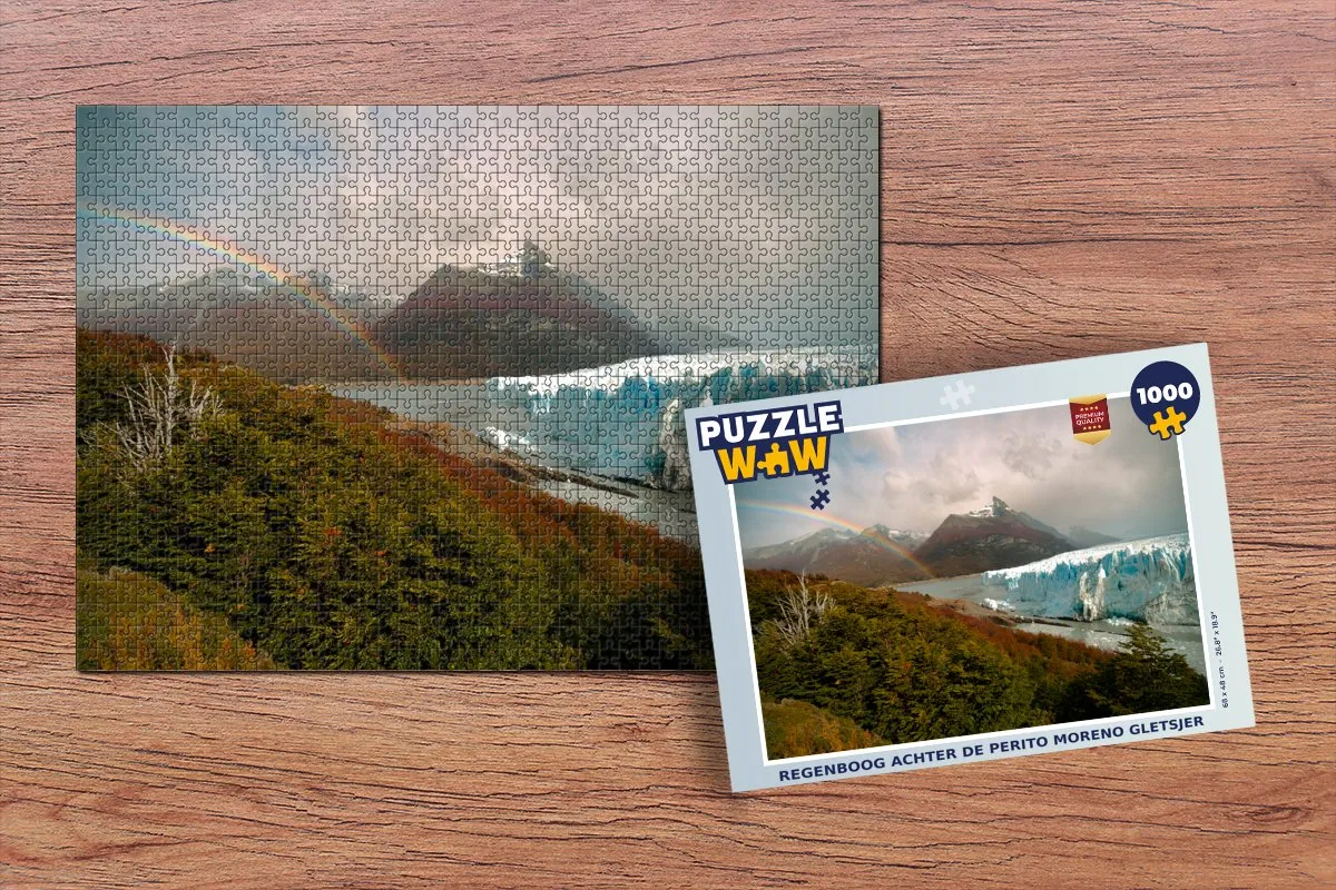 PuzzleWow Regenboog achter Perito Moreno Legpuzzel 1000 Stuks