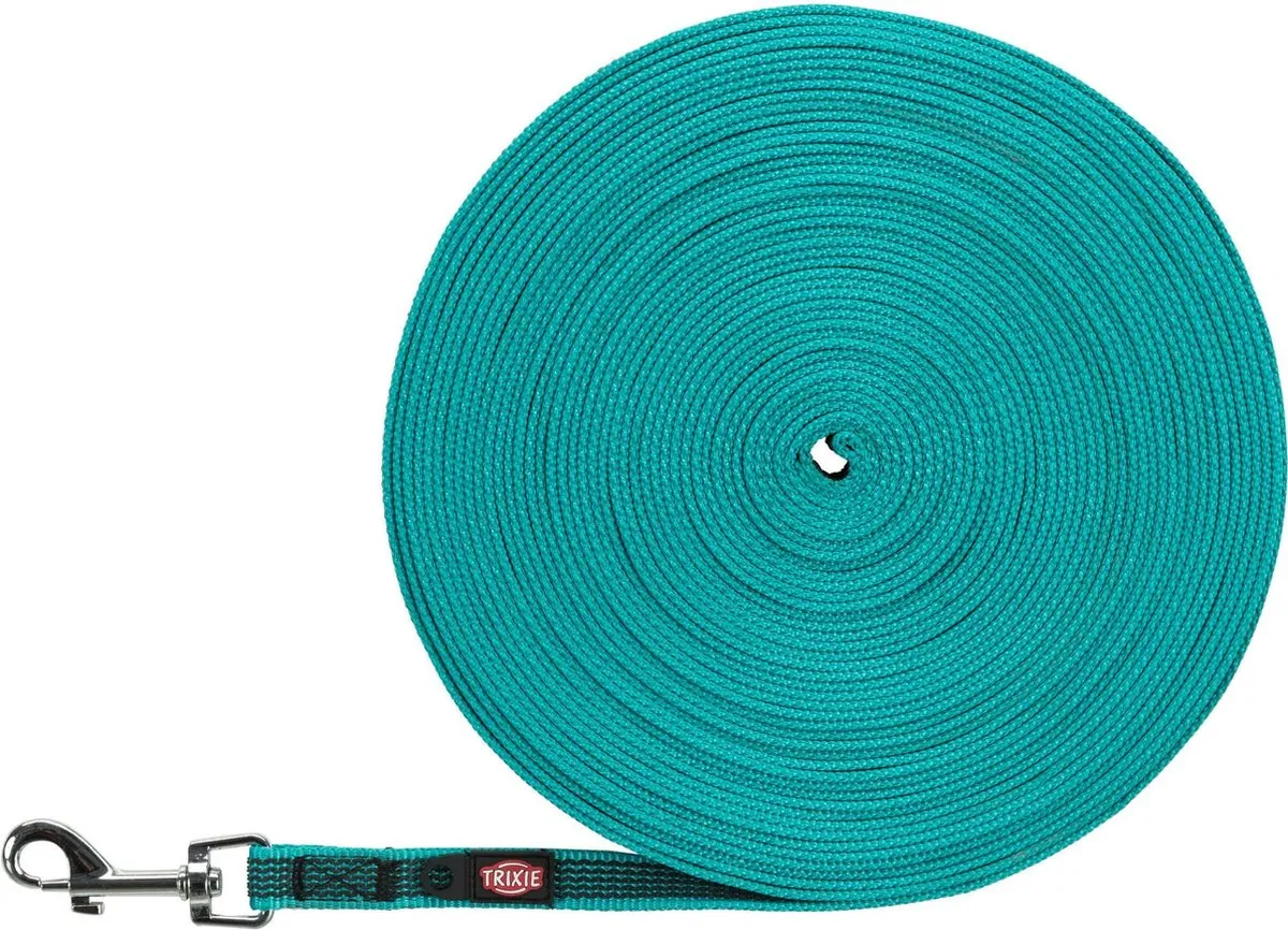 Trixie Hondenriem Sleeplijn 15m x 1,5cm - Turquoise