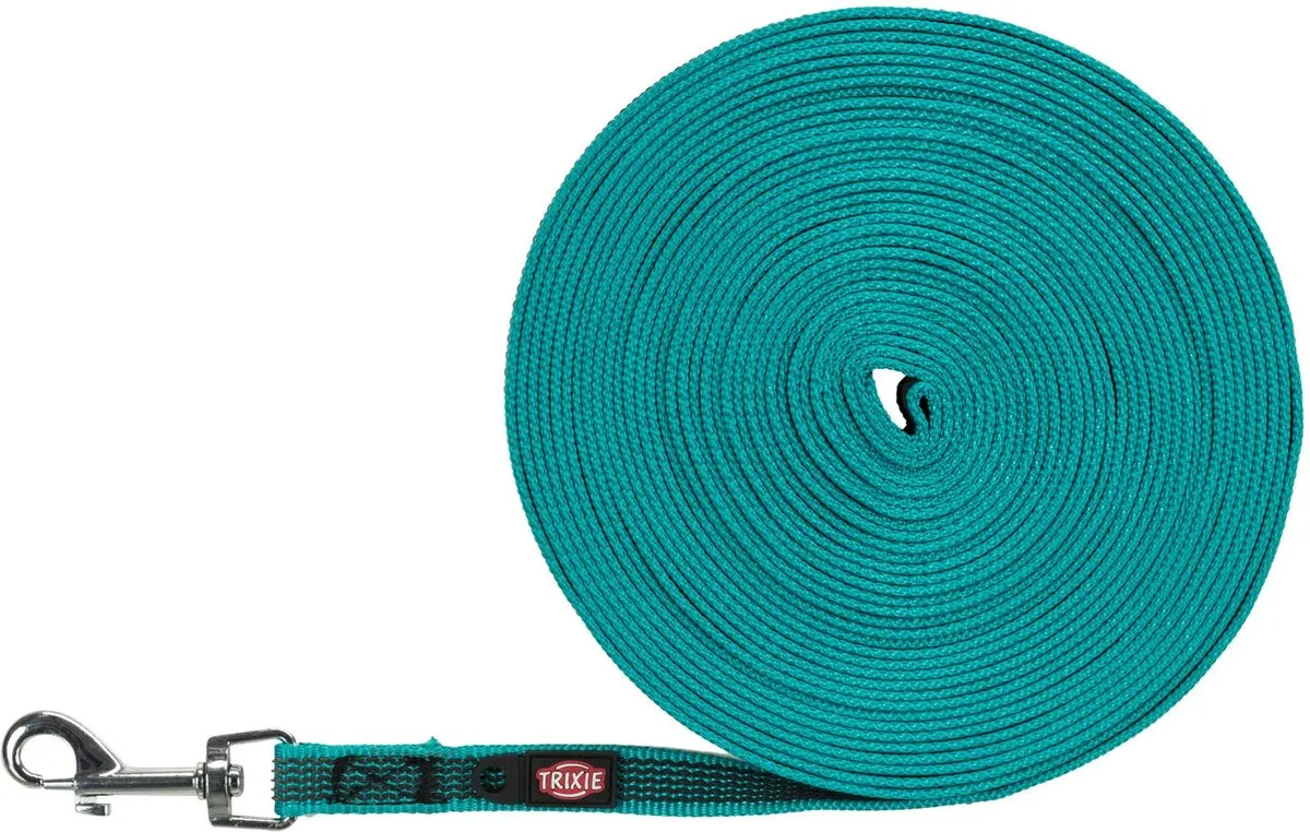 Trixie Hondenriem Sleeplijn 15m x 1,5cm - Turquoise