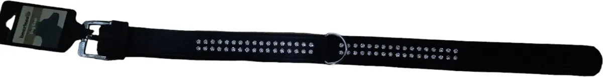 Beeztees Buffalo Halsband - Leer Zwart 39-45cm