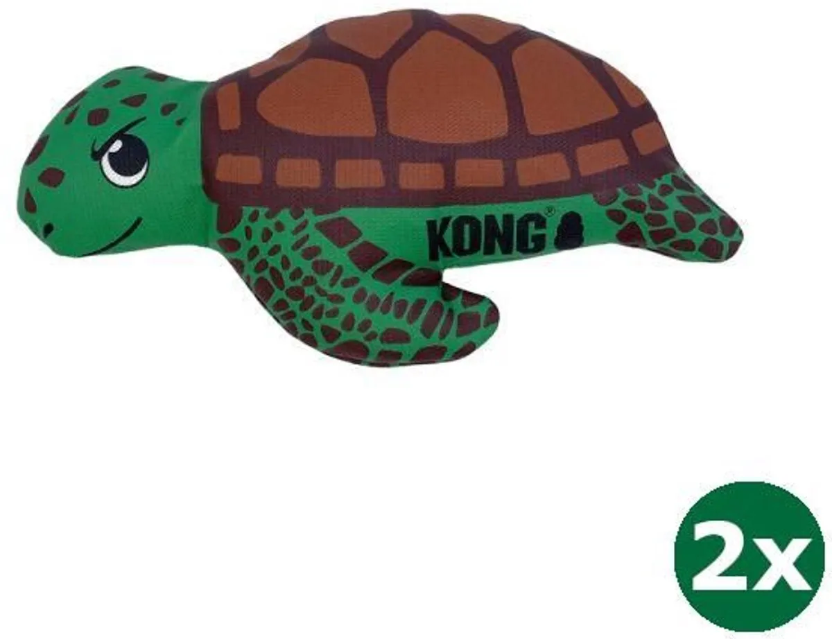 KONG Maxx Schildpad - 2 Stuks (13,5x26,5x5,5cm) - Bruin/ Groen