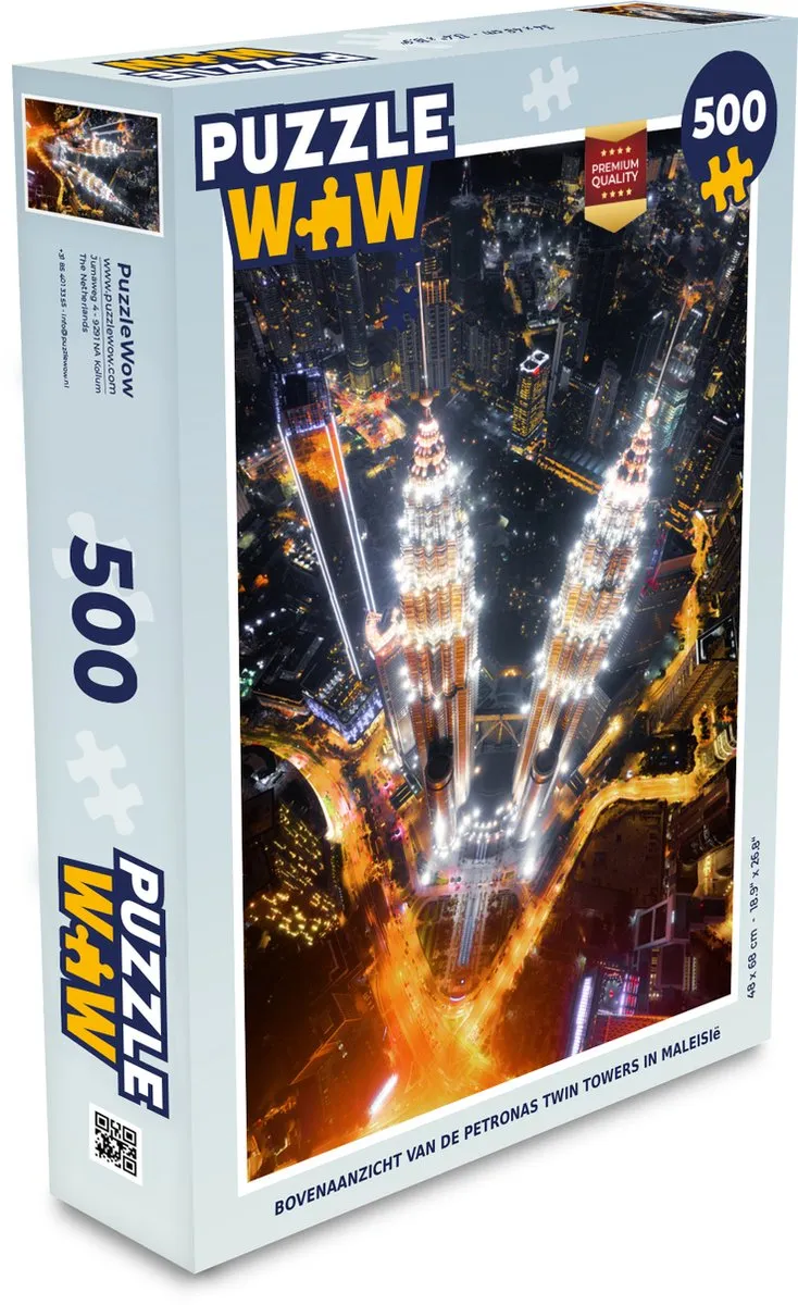 PuzzleWow Twin Towers Maleisië Legpuzzel 500 Stuks