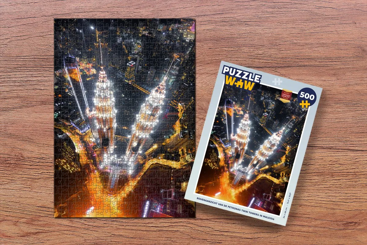 PuzzleWow Twin Towers Maleisië Legpuzzel 500 Stuks - Multicolor