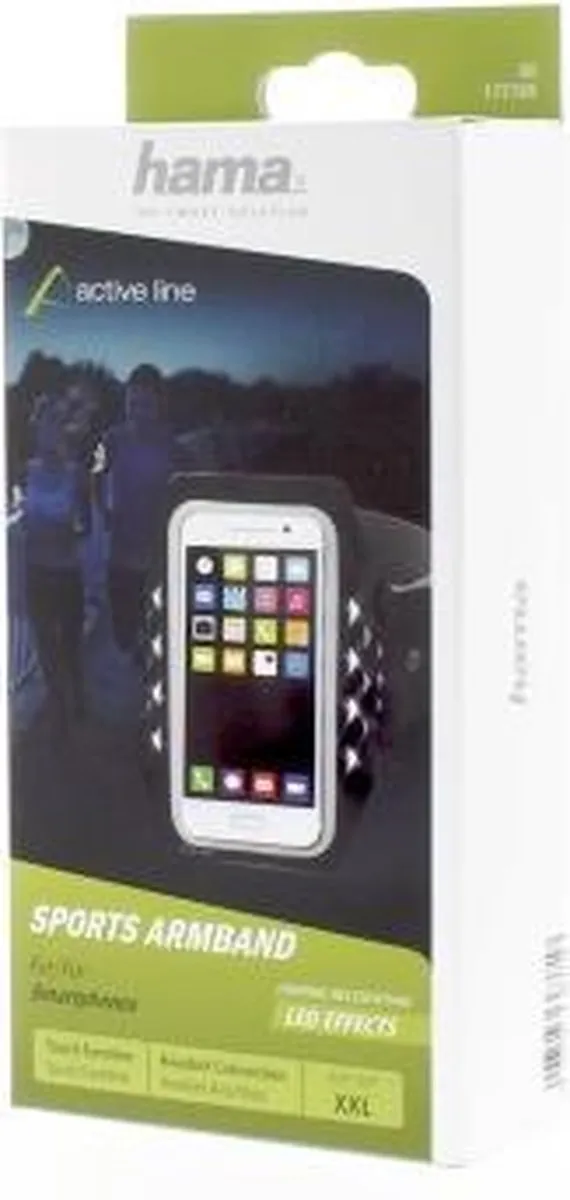 Hama Sport-armband Running XXL - Smartphone - LED - Zwart