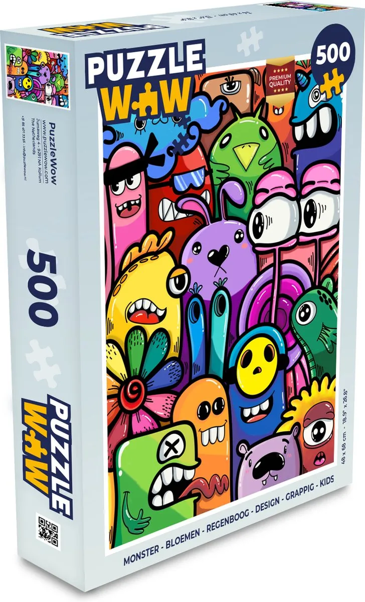 PuzzleWow Bloemen Regenboog Legpuzzel 500 Stuks