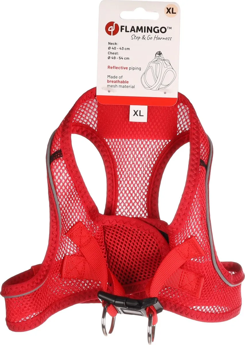 Flamingo Bento Step&go Hondenharnas Rood XL 49-54cm