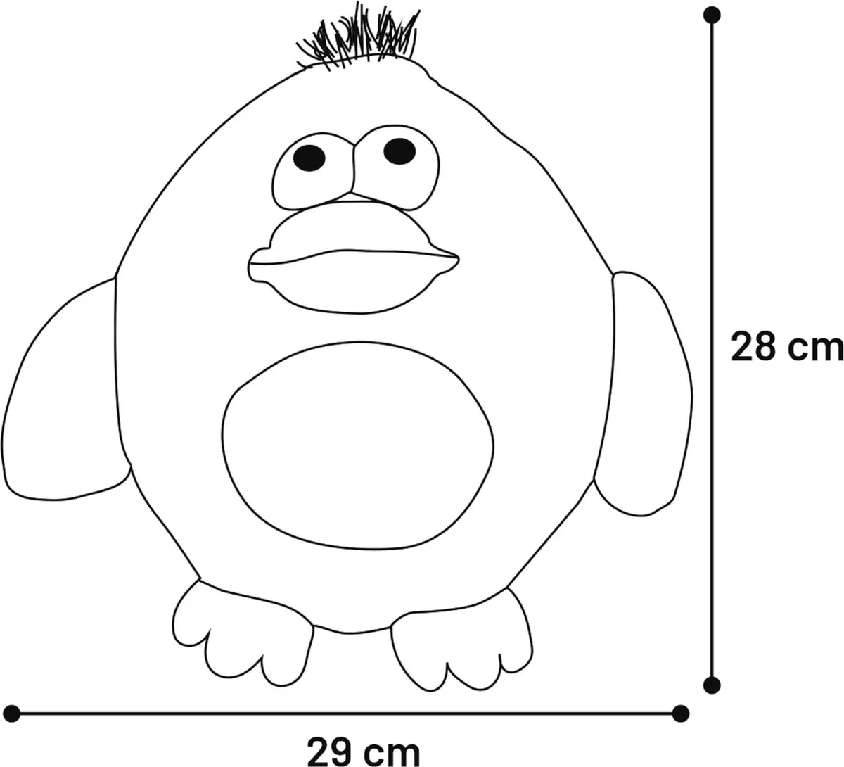 Flamingo NANDO Eend Pluche Hondenspeelgoed - Geel