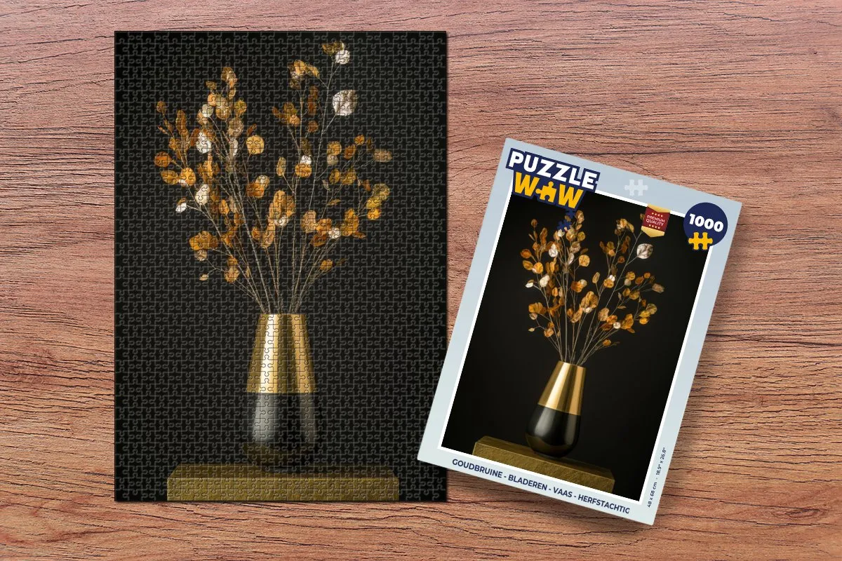 PuzzleWow Herfstachtige Bladeren Puzzel 1000 Stuks - Boeket Bloemen