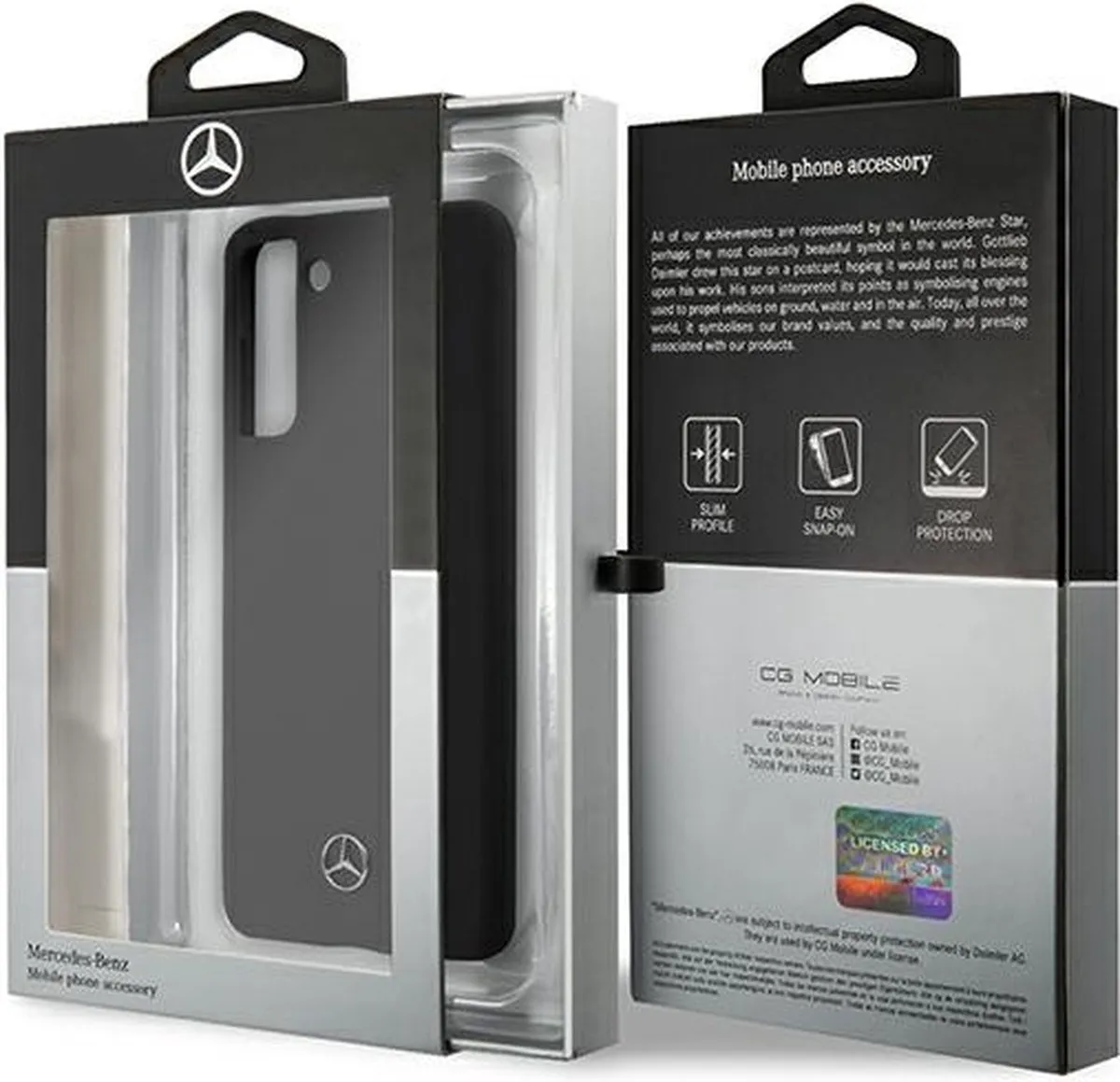 Mercedes-Benz Silicone Back Cover - Geschikt voor Samsung Galaxy S21+ (Plus-versie) - Zwart